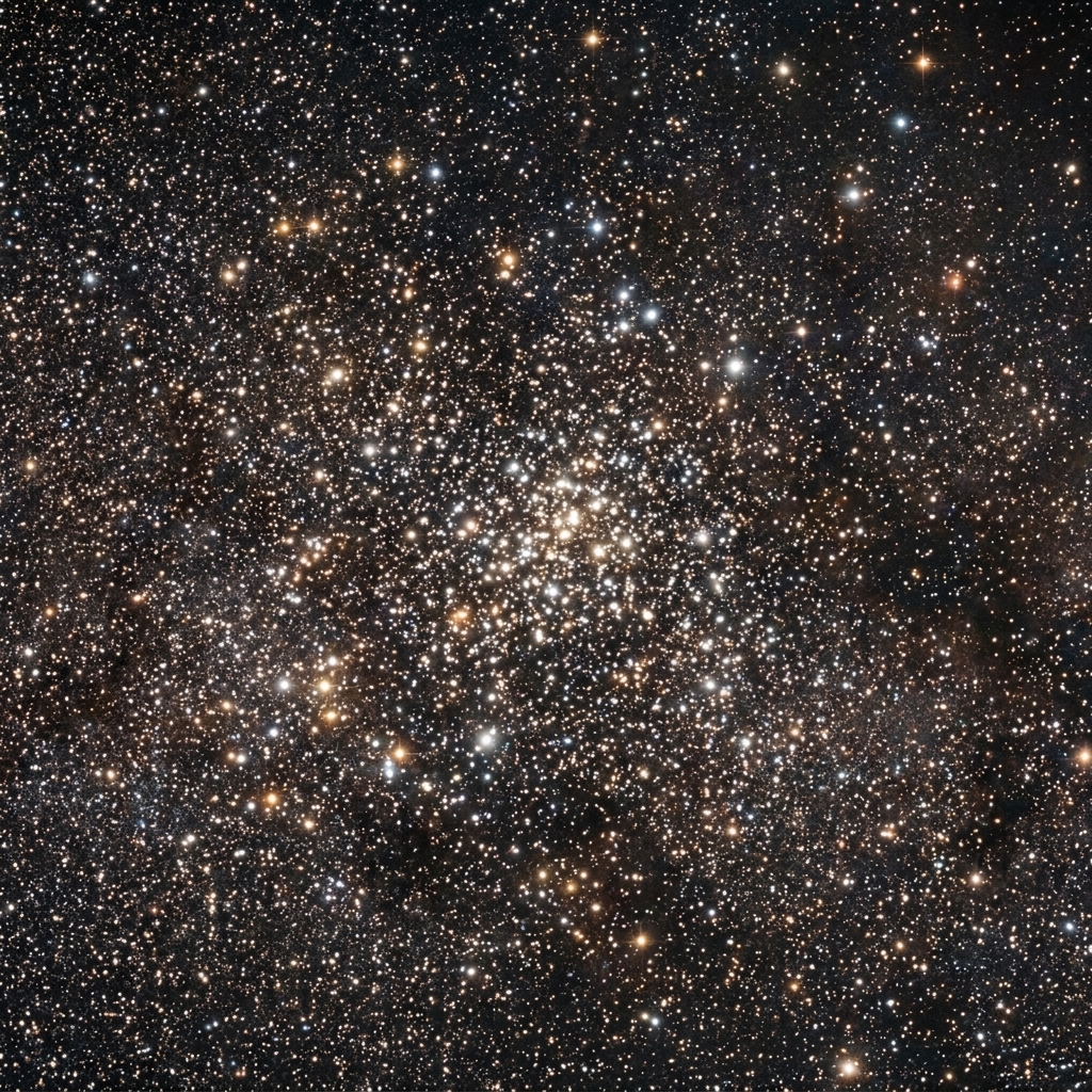 A dense star field near the Milky Way’s center, with many bright stars packed tightly together in a dark sky